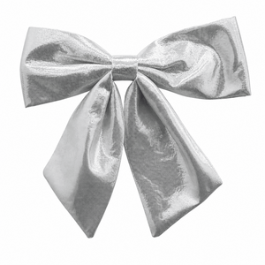 Silver Crinkle Bow