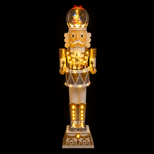 Animated King Nutcracker with Snow Globe (131cm)