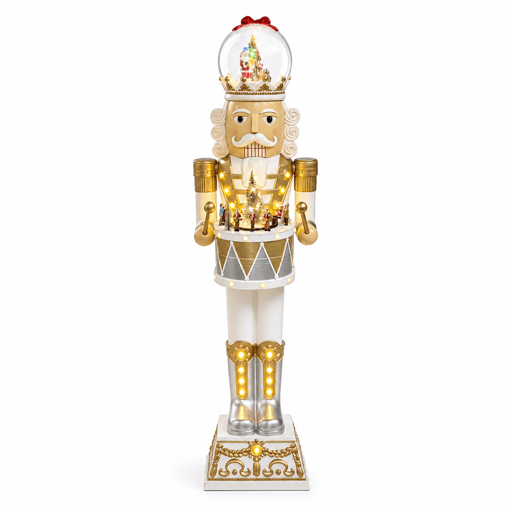 Animated King Nutcracker with Snow Globe (131cm)
