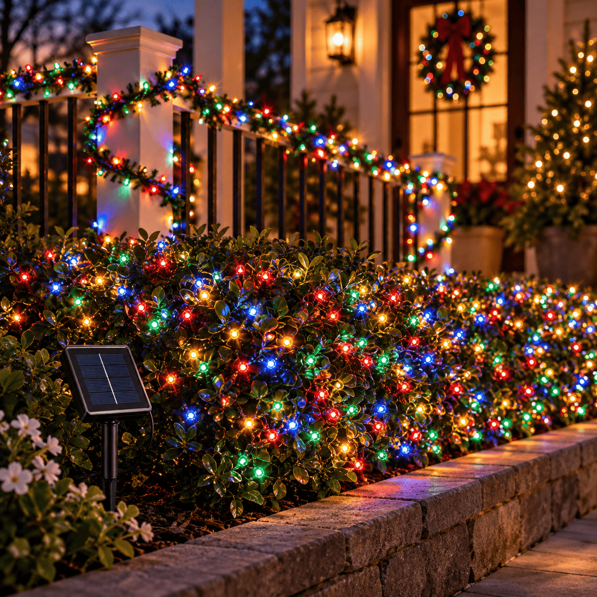 LED 200 Solar Fairy Lights Multicolour (9.95m) - View 2
