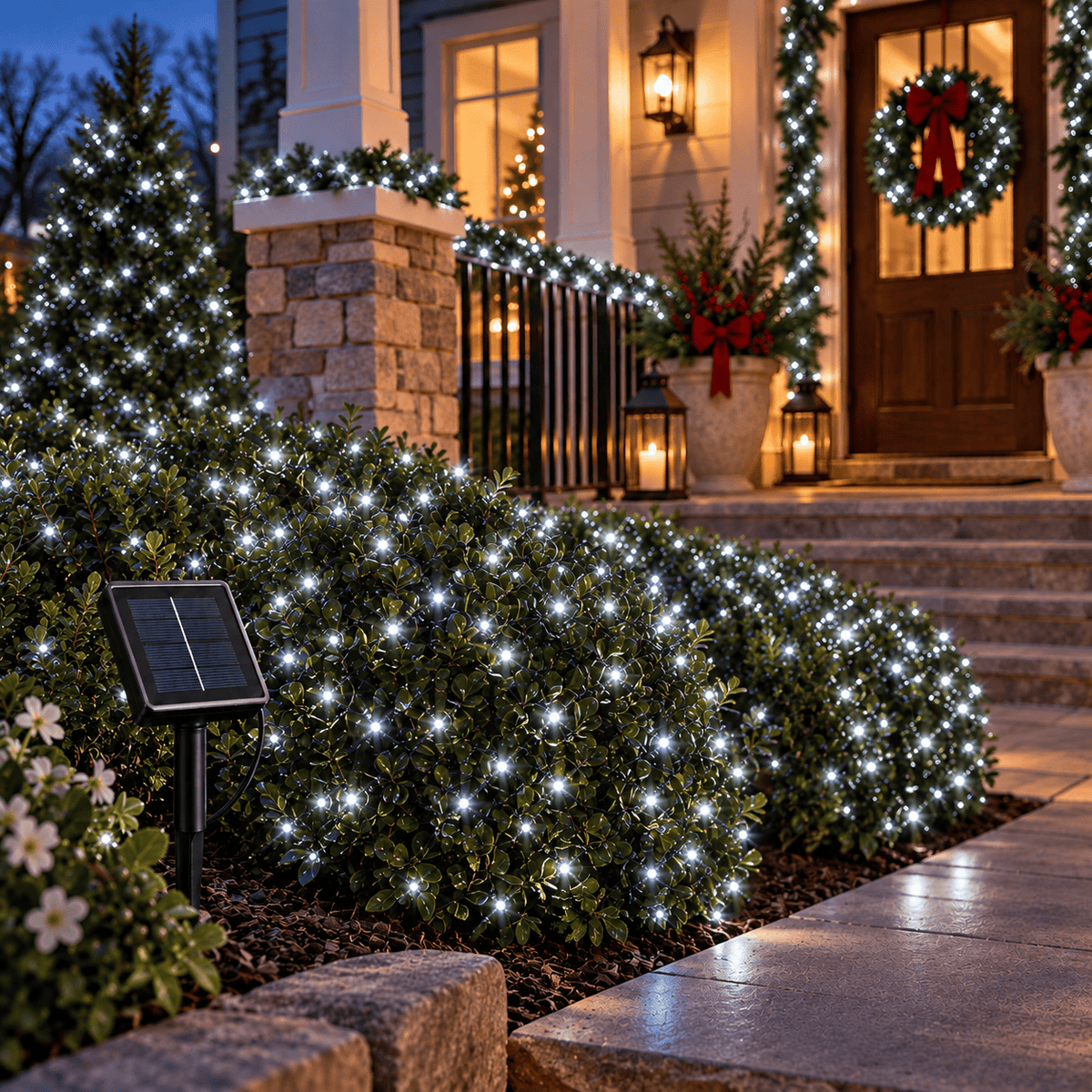 LED 200 Solar Fairy Lights Cool White (9.95m) - View 2