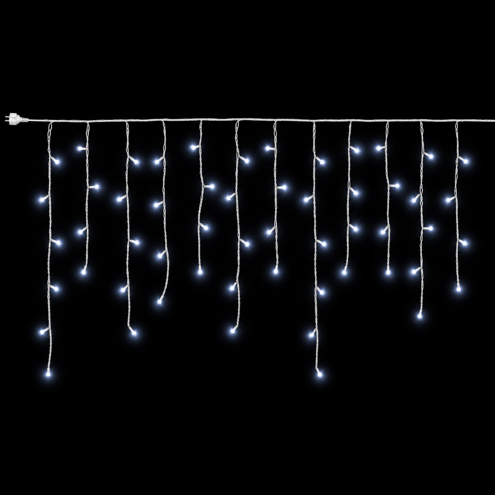 LED 800 Solar Icicle Lights Cool White (11.9m) - View 2