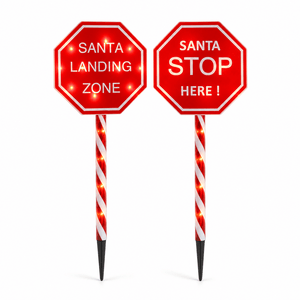 LED Solar 2in1 Santa Stop/Landing Zone Sign (56cm)