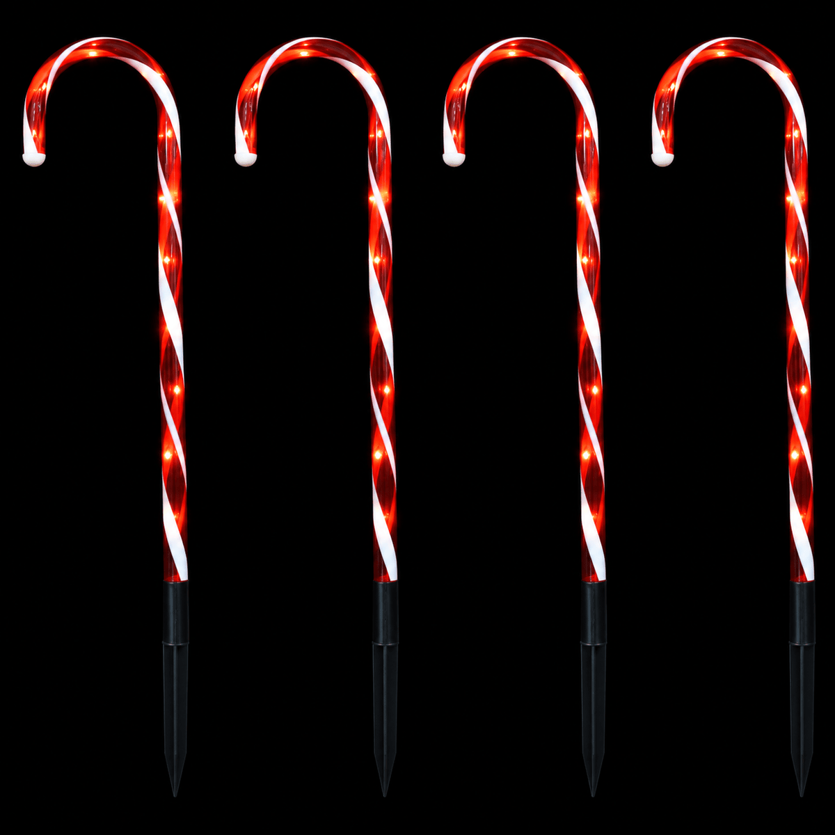 LED Solar Candy Cane Path Lights (4pc) - View 2