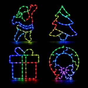 LED Crystal Frame USB Motif Multicolour Assorted
