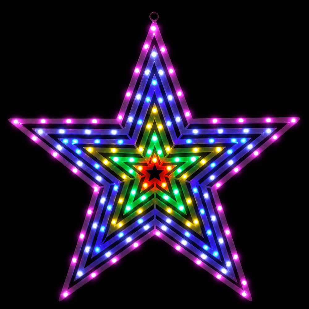 LED Stunning Flashing Star Motif Muticolour