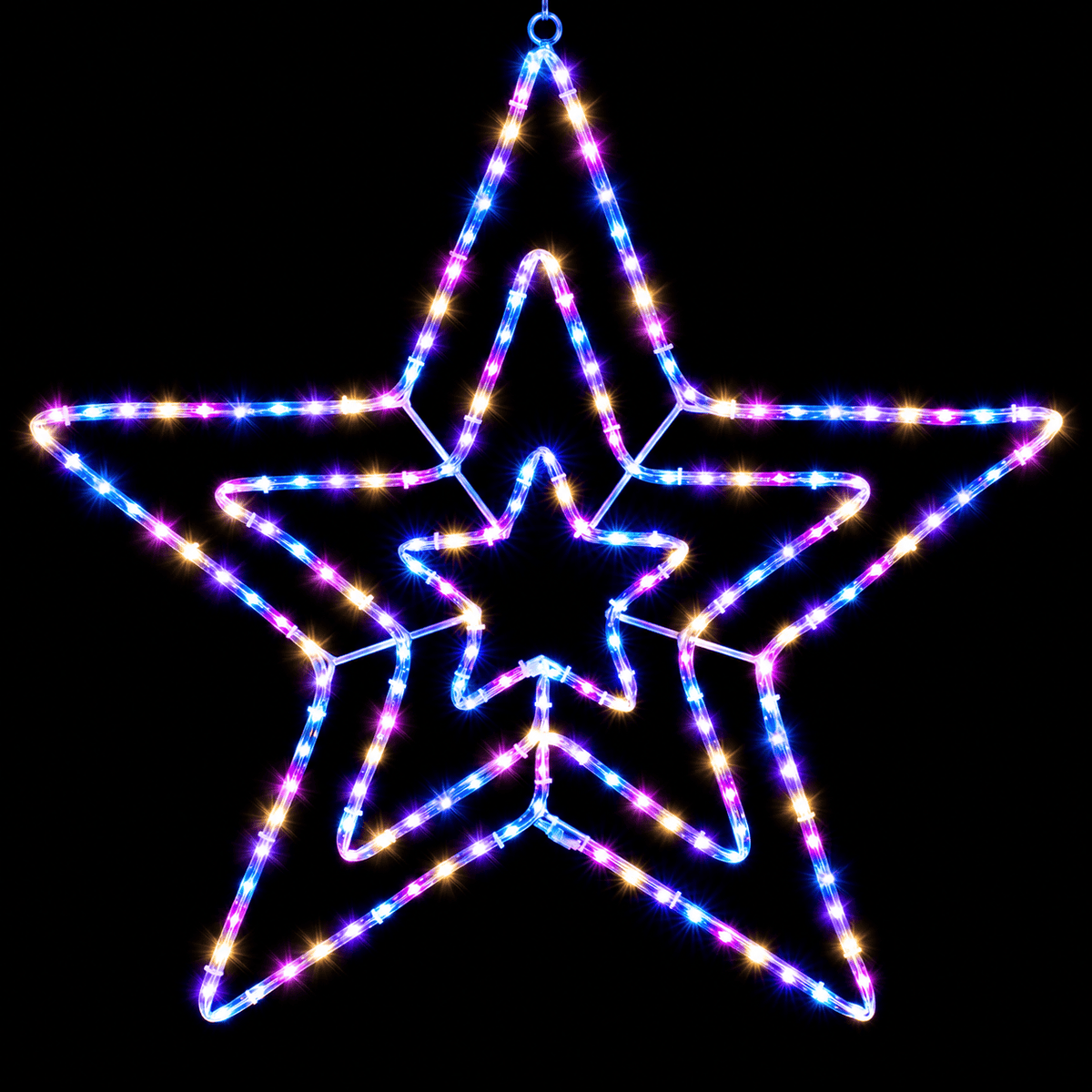 LED Ropelight Twinkling Triple Star Motif Carnival - View 2