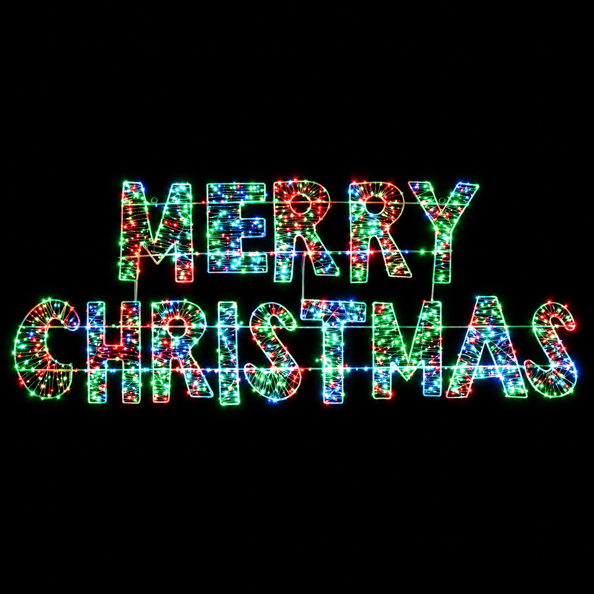 LED Merry Christmas Colour Change Motif (160cm) - View 2