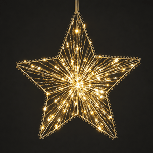 LED Metallic Hanging Striped Star Motif