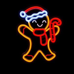 LED Neonflex Gingerbread with Candy Cane (40.5cm)