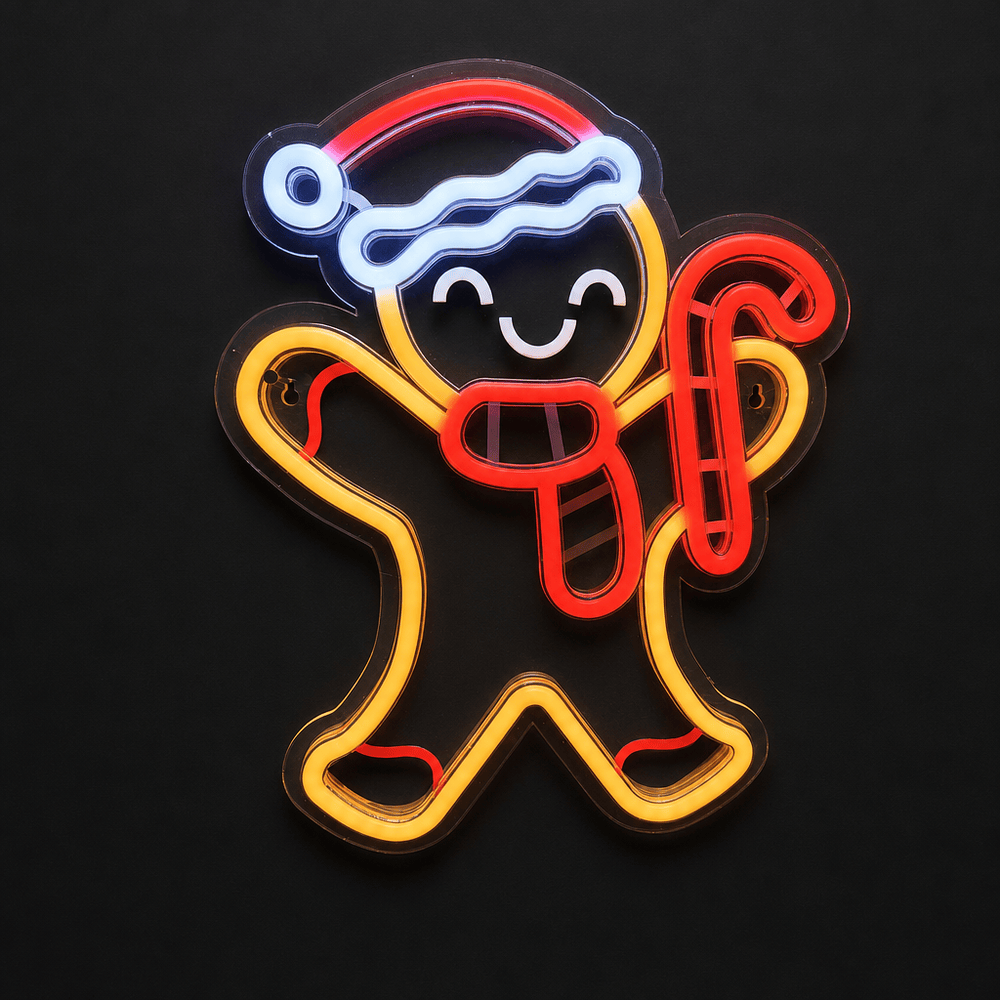 LED Neonflex Gingerbread with Candy Cane (40.5cm)