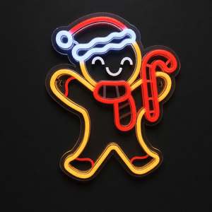 LED Neonflex Gingerbread with Candy Cane (40.5cm)