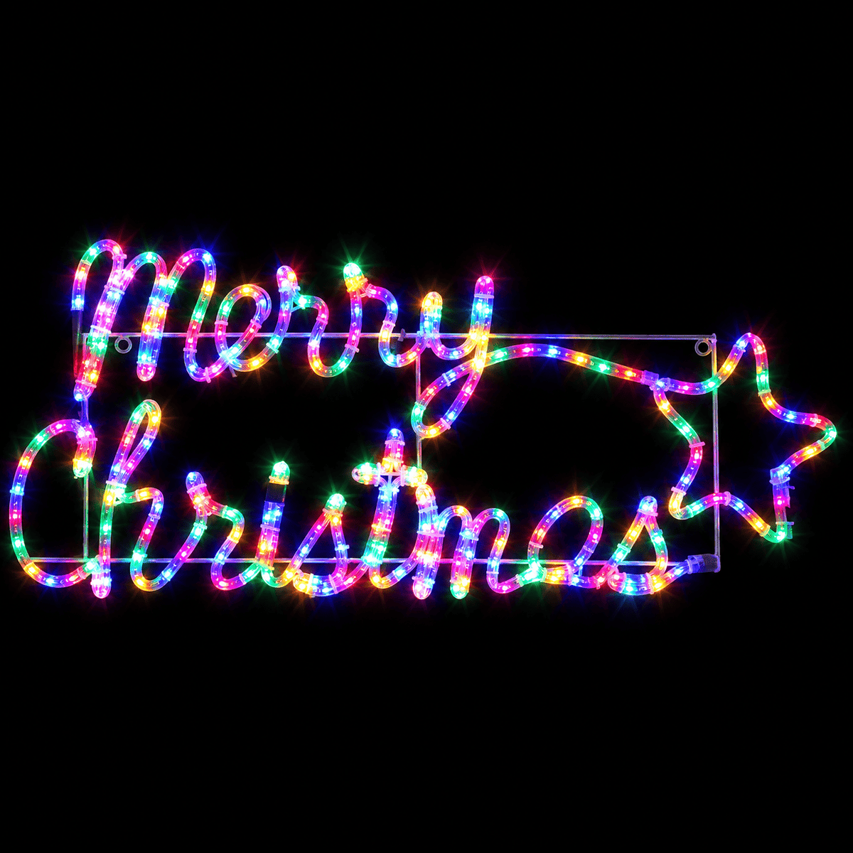 LED Ropelight Merry Christmas with Star Motif - View 2