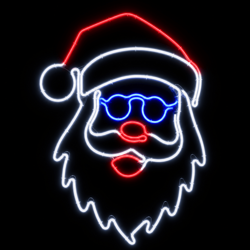 LED Neonflex Santa Face with Flashing Glasses (64cm)