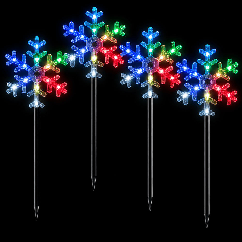 LED Lightshow App Snowflake Path Lights 4pk