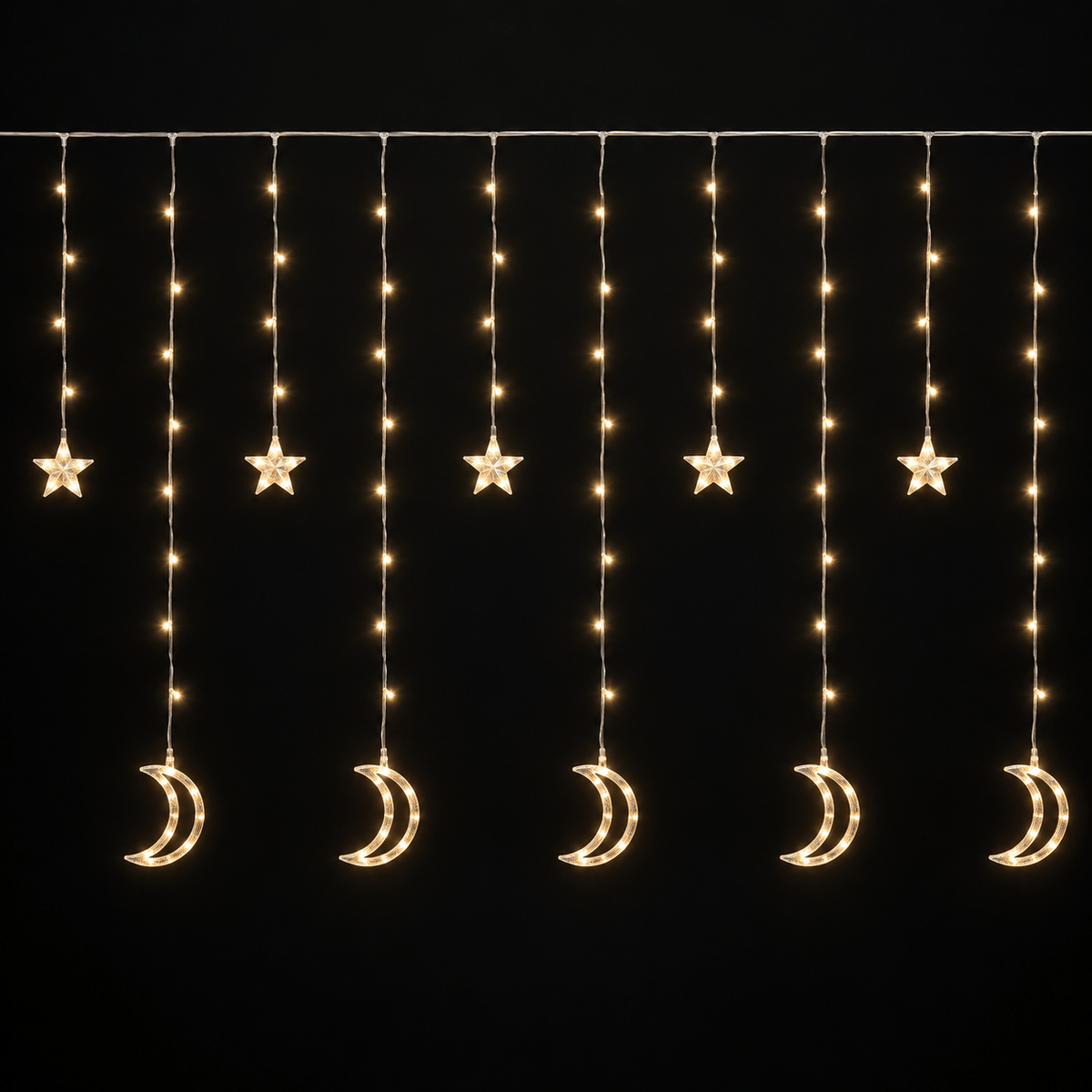 LED Star-Moon Curtain Warm White