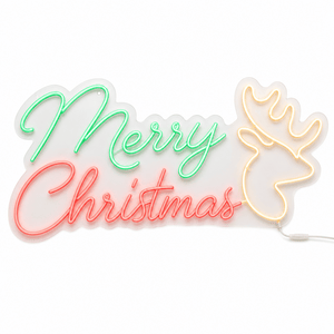 LED Neonflex Merry Christmas Reindeer (100cm x 51cm)