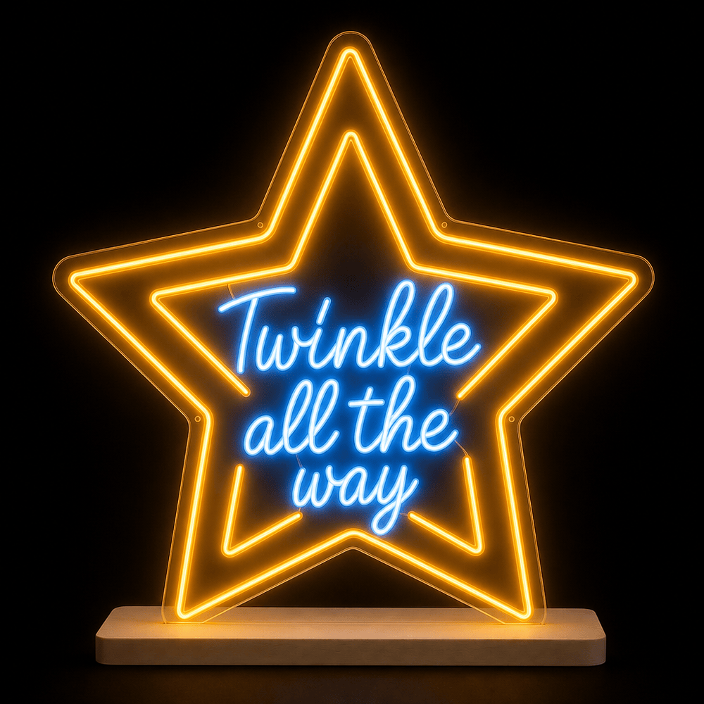 LED Neonflex Twinkle All The Way Star on Base (60cm)