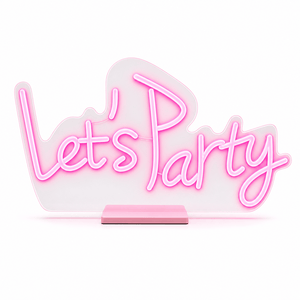 LED Neonflex Let's Party on Base (59cm)