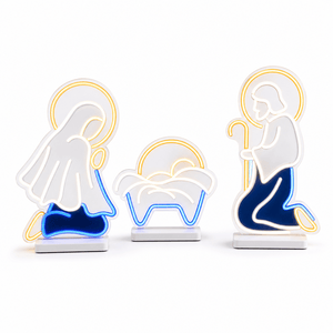 LED Neonflex Nativity on Base (135cm x 46cm) 3pc