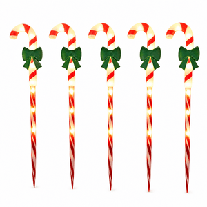 LED Candy Cane Path Lights 5pk