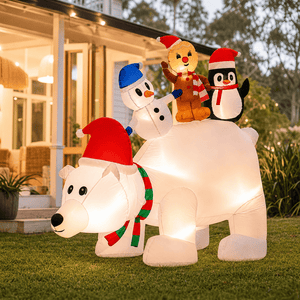 Inflatable Animated Polar Bear and Friends (218cm)