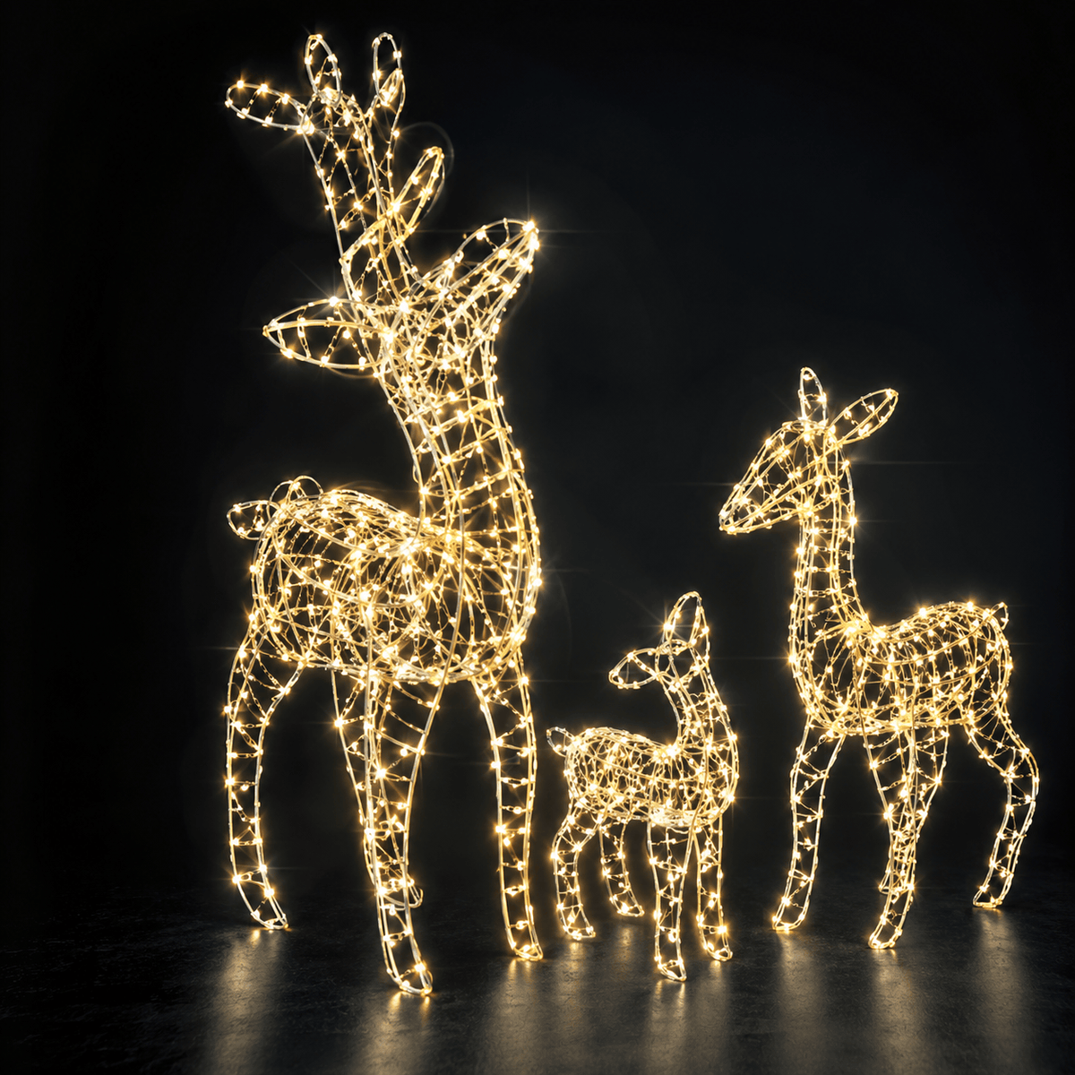 LED Twinkling Reindeer Family (3pc)