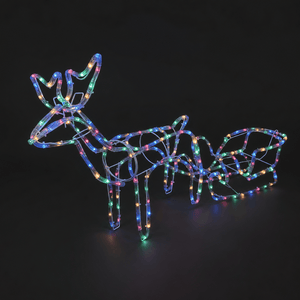 LED Dual Colour Reindeer Sleigh
