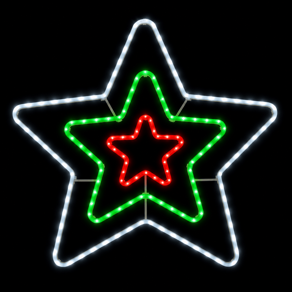 LED Neonflex 3 in 1 Flashing Star R-G-CW (72cm)