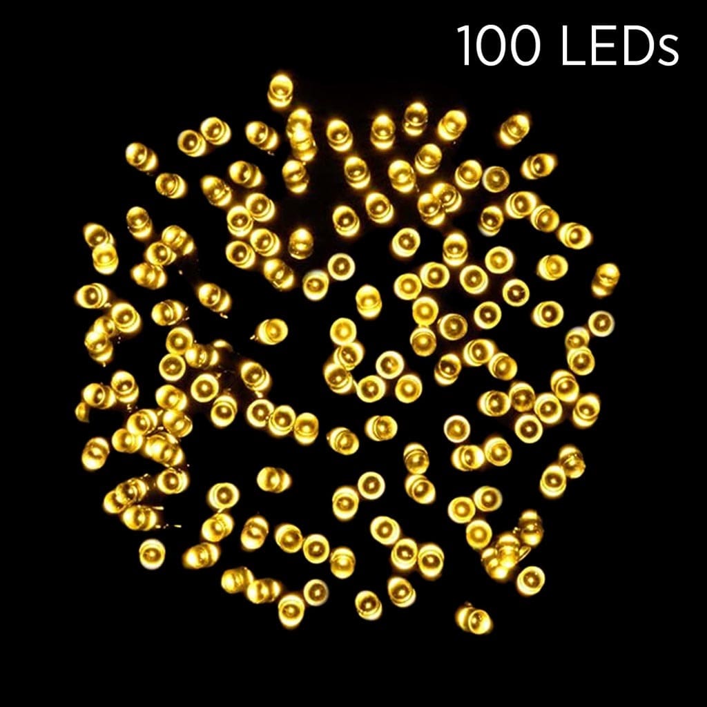 100 LED Solar Fairy Lights Warm White (4.95m) - View 2