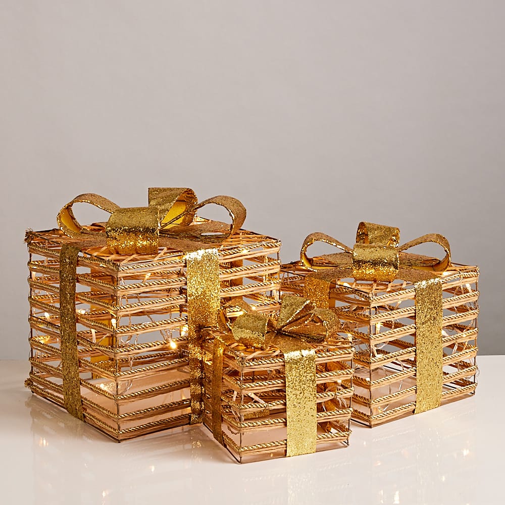 LED Gold Present (3pc)