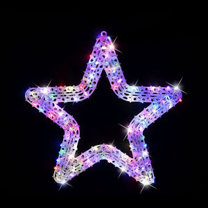 LED Flashing Pin Light Fancy Star Asst (40cm)