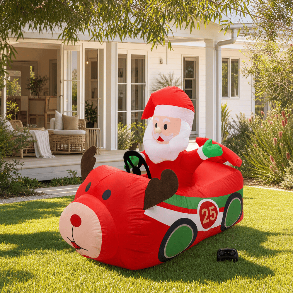Inflatable Musical Santa Remote Control Race Car - lifestyle