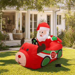 Inflatable Musical Santa Remote Control Race Car - lifestyle