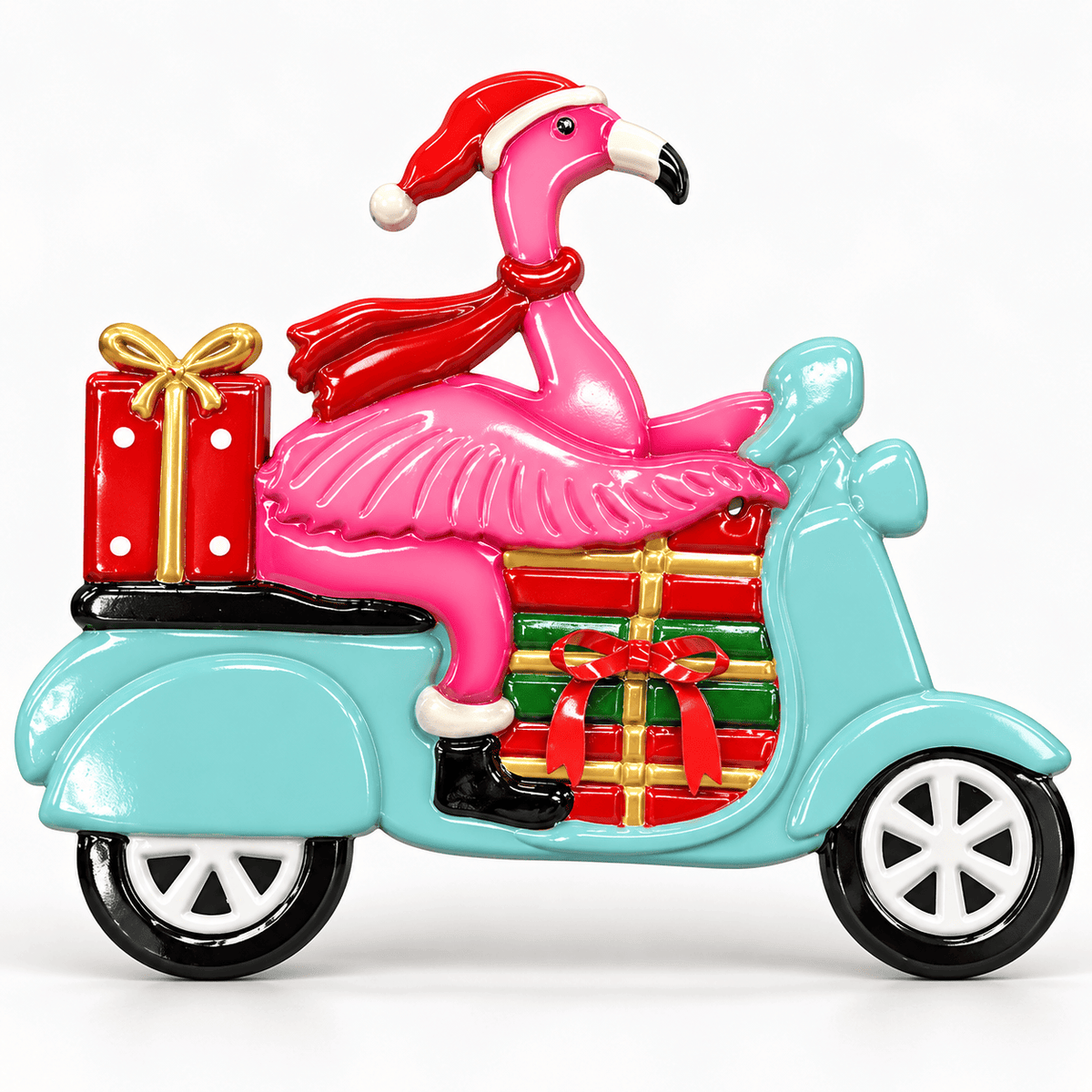 Metal Flamingo on Scooter Deco - View 2