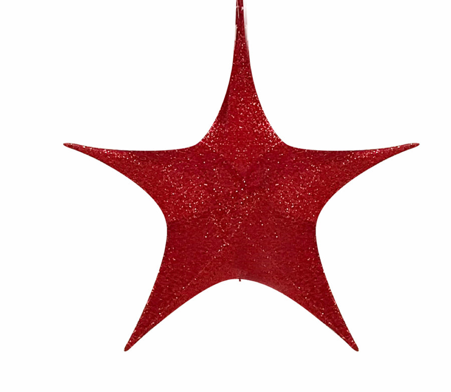 Red Pop-Up Tinsel Star (80cm)