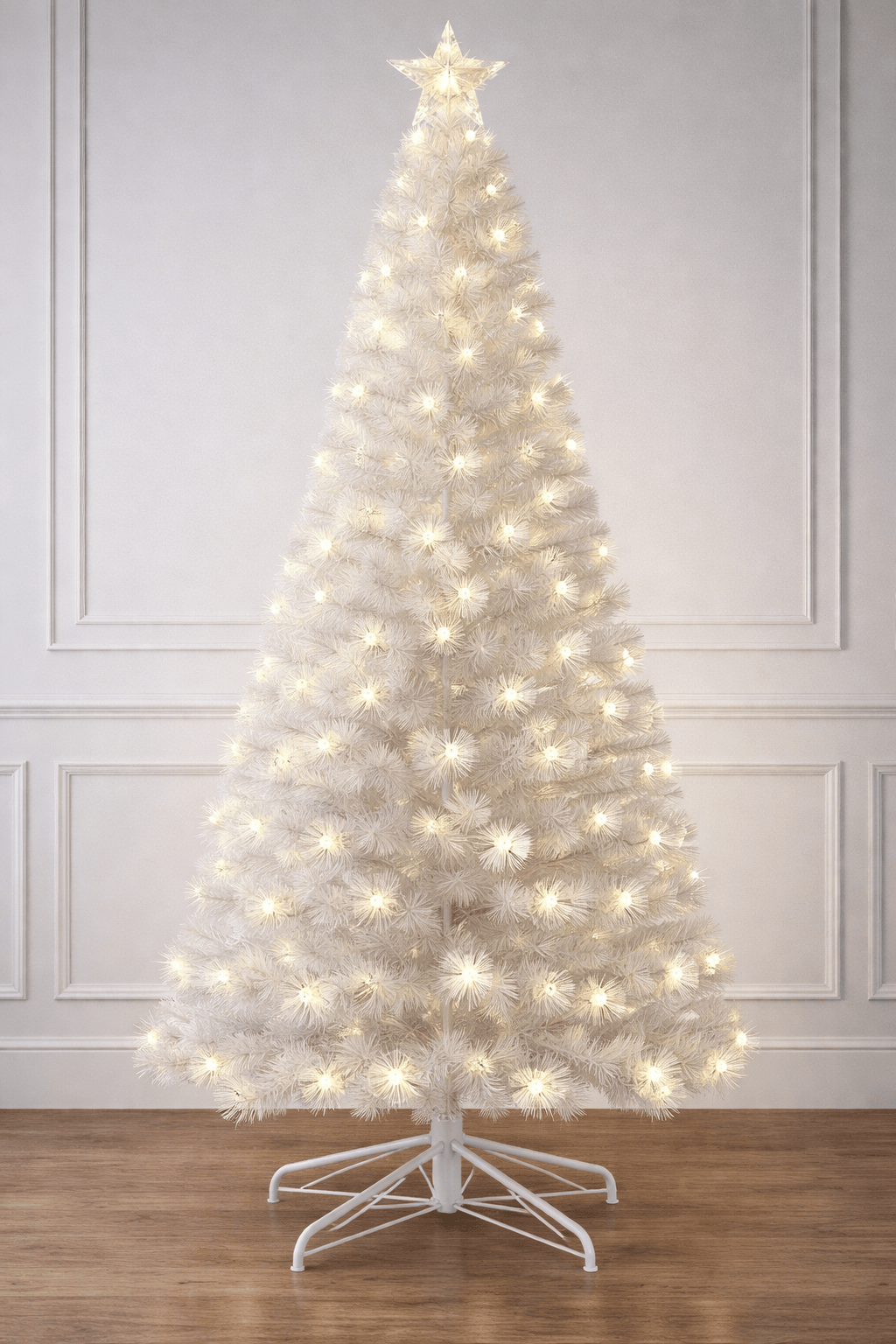 LED Fibre Optic White Tree (2.1m)