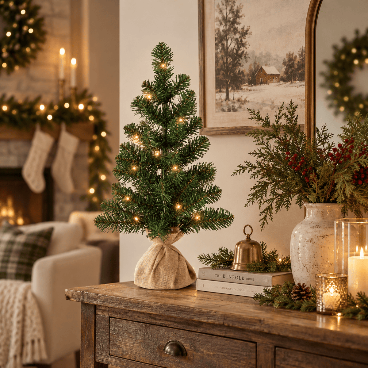 Pre Lit Christmas Tree (60cm)