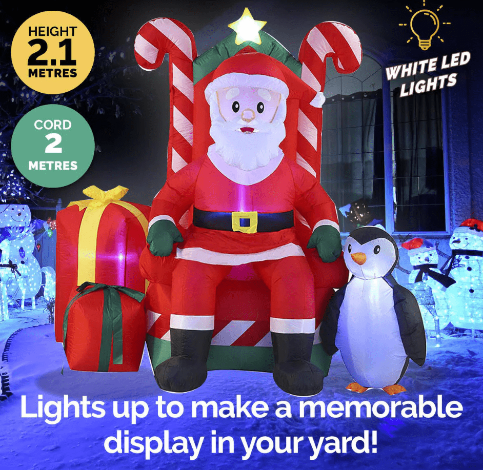 Inflatable Santa and Armchair (1.8m) - View 2
