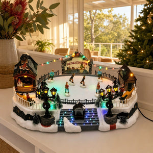 LED Village Ice Skating Ring styled in an Australian Christmas setting