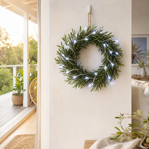 20 LED Battery Fairy Lights White styled in an Australian Christmas setting