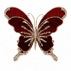 Burgundy Velvet Butterfly Clip (26cm)