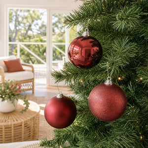 Burgundy Bauble styled in an Australian Christmas setting