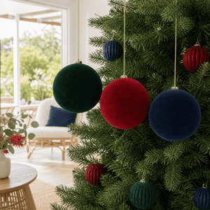 Flocked Bauble styled in an Australian Christmas setting