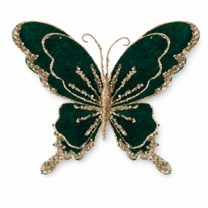 Green Velvet Butterfly Clip (26cm)