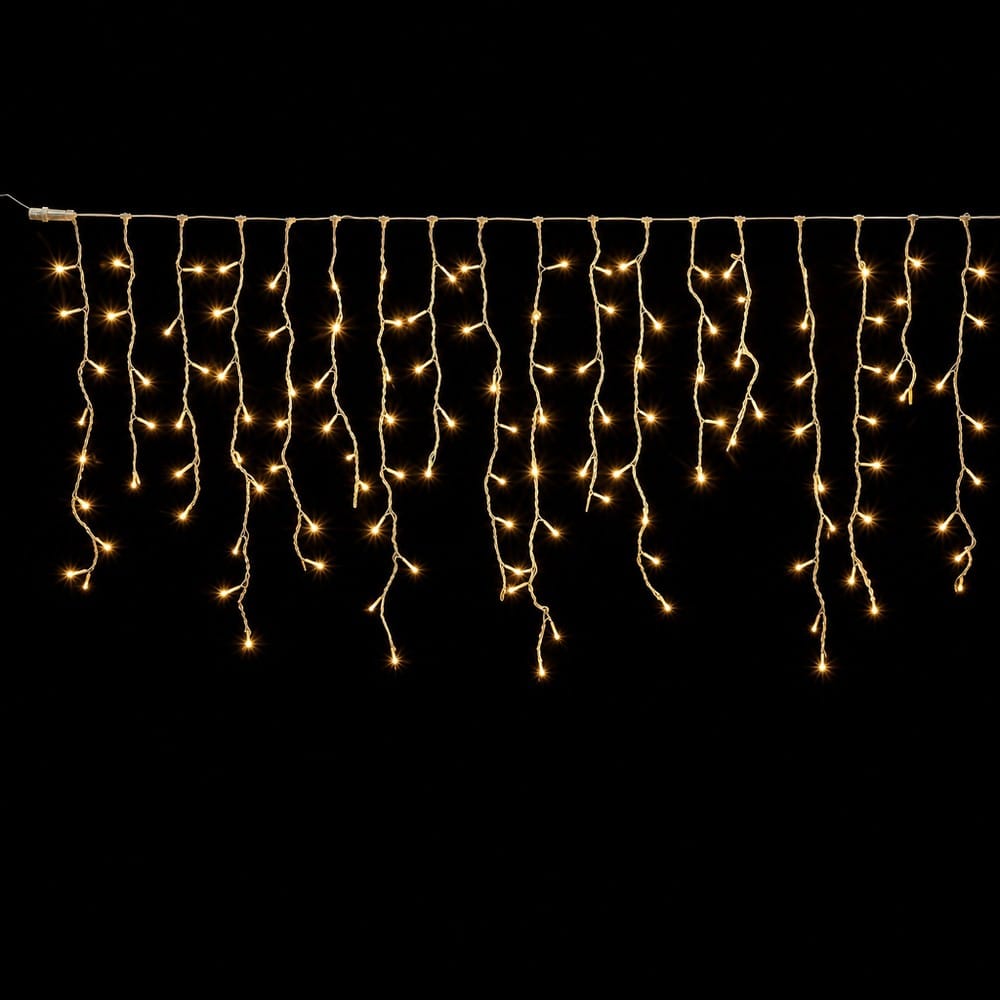 LED Warm White Icicle Lights (20m)