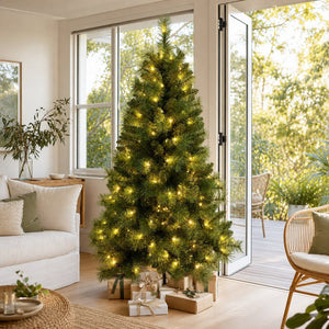 Douglas Fir Pre-Lit Christmas Tree styled in an Australian Christmas setting