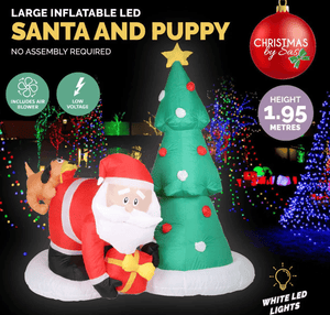 Inflatable Santa and Puppy (1.95m) - View 2