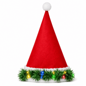 Light Up Tinsel Santa Hat