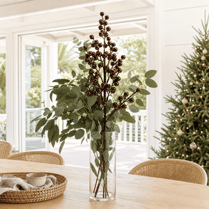 Mocha Icy Forest Berry Pick arranged in a glass vase